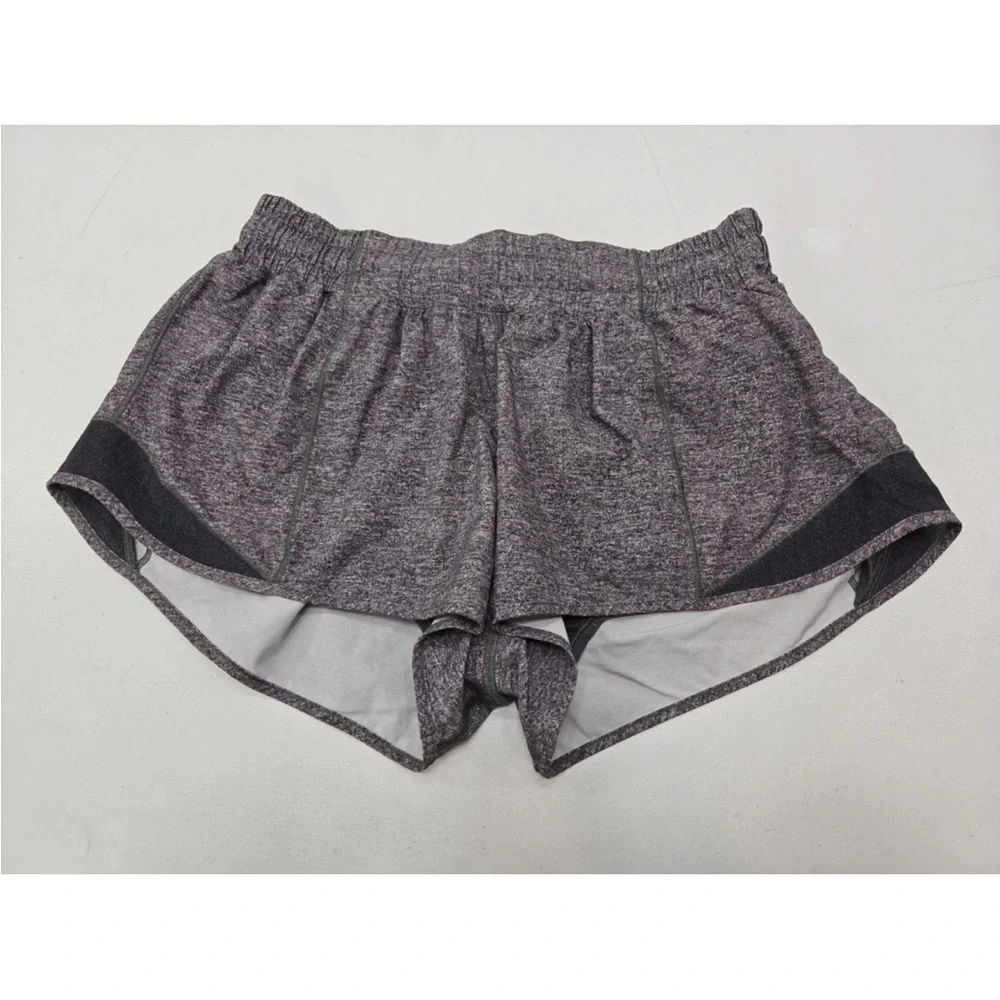 Lululemon Hotty Hot Short II 2.5" Heather Lux Multi Black Gray Reflect Size 8 - Picture 1 of 9